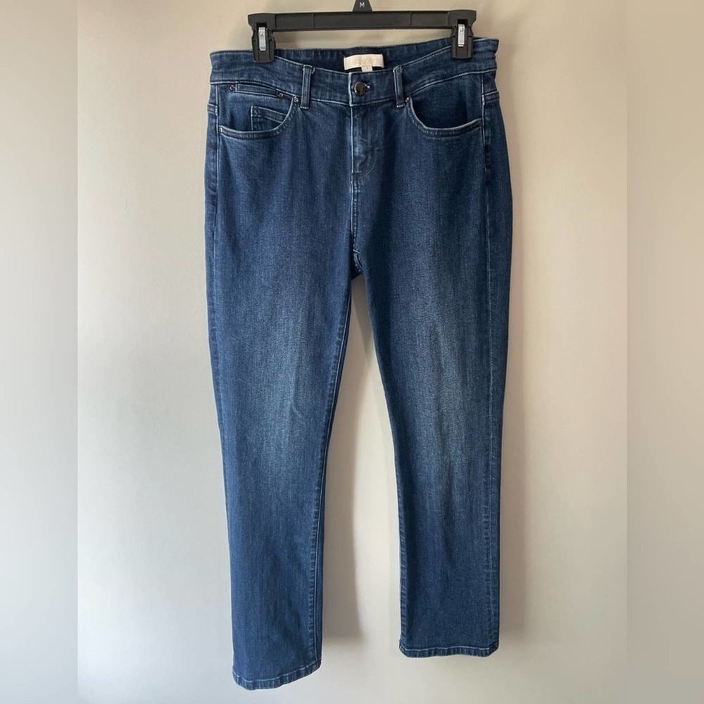 Etcetera Boyfriend Jeans Dark Wash Size 4 Stretch Straight Leg